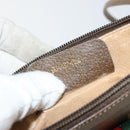 GUCCI GG Supreme Web Sherry Line Bag PVC Beige Gold 904 02 026 Auth ka1036-21