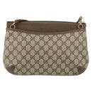 GUCCI GG Supreme Web Sherry Line Bag PVC Beige Gold 904 02 026 Auth ka1036-3