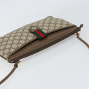 GUCCI GG Supreme Web Sherry Line Bag PVC Beige Gold 904 02 026 Auth ka1036-6