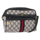 GUCCI GG Supreme Sherry Line Shoulder Bag PVC Navy Gold 378 02 004 Auth ka104-1