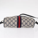 GUCCI GG Supreme Sherry Line Shoulder Bag PVC Navy Gold 378 02 004 Auth ka104-5