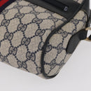 GUCCI GG Supreme Sherry Line Shoulder Bag PVC Navy Gold 378 02 004 Auth ka104-16