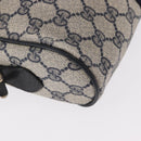 GUCCI GG Supreme Sherry Line Shoulder Bag PVC Navy Gold 378 02 004 Auth ka104-17