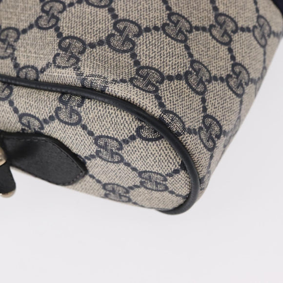 GUCCI GG Supreme Sherry Line Shoulder Bag PVC Navy Gold 378 02 004 Auth ka104