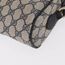 GUCCI GG Supreme Sherry Line Shoulder Bag PVC Navy Gold 378 02 004 Auth ka104-18