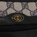 GUCCI GG Supreme Sherry Line Shoulder Bag PVC Navy Gold 378 02 004 Auth ka104-19