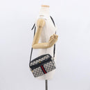 GUCCI GG Supreme Sherry Line Shoulder Bag PVC Navy Gold 378 02 004 Auth ka104-24