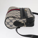 GUCCI GG Supreme Sherry Line Shoulder Bag PVC Navy Gold 378 02 004 Auth ka104-3