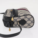 GUCCI GG Supreme Sherry Line Shoulder Bag PVC Navy Gold 378 02 004 Auth ka104-4