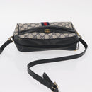 GUCCI GG Supreme Sherry Line Shoulder Bag PVC Navy Gold 378 02 004 Auth ka104-6