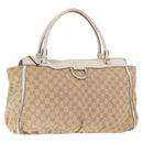 GUCCI GG Canvas Hand Bag Beige Gold 190248 Auth ka1040-1