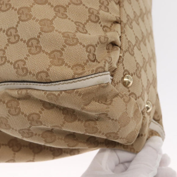 GUCCI GG Canvas Hand Bag Beige Gold 190248 Auth ka1040