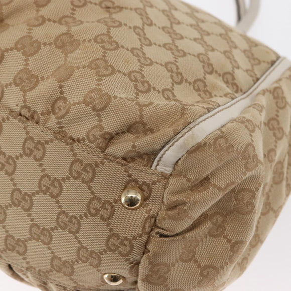 GUCCI GG Canvas Hand Bag Beige Gold 190248 Auth ka1040