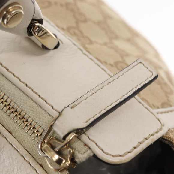 GUCCI GG Canvas Hand Bag Beige Gold 190248 Auth ka1040