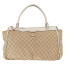 GUCCI GG Canvas Hand Bag Beige Gold 190248 Auth ka1040-13