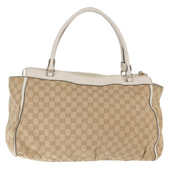 GUCCI GG Canvas Hand Bag Beige Gold 190248 Auth ka1040