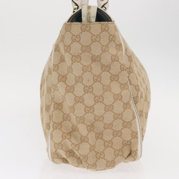 GUCCI GG Canvas Hand Bag Beige Gold 190248 Auth ka1040