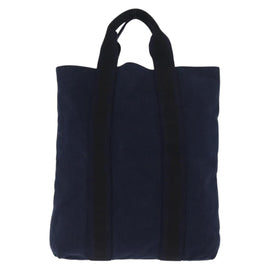 HERMES Fourre Tout Hand Bag Canvas Black Navy Auth ka1041 - 0