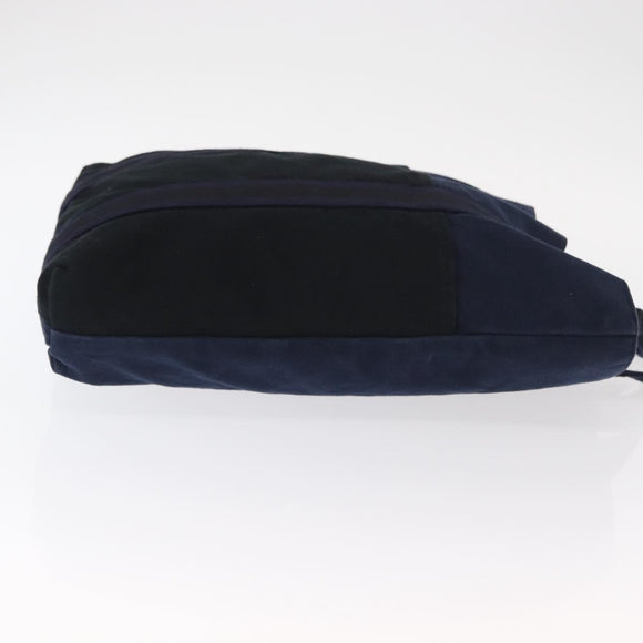 HERMES Fourre Tout Hand Bag Canvas Black Navy Auth ka1041