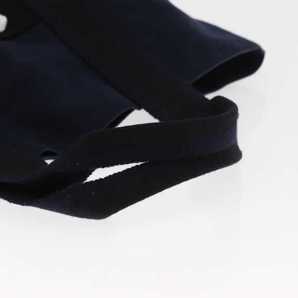 HERMES Fourre Tout Hand Bag Canvas Black Navy Auth ka1041