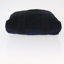 HERMES Fourre Tout Hand Bag Canvas Black Navy Auth ka1041-5