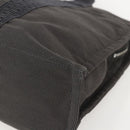 HERMES Her Line Tote Bag Canvas Gray Silver Auth ka1042-12