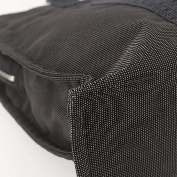 HERMES Her Line Tote Bag Canvas Gray Silver Auth ka1042