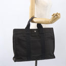 HERMES Her Line Tote Bag Canvas Gray Silver Auth ka1042-20