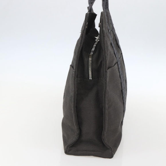 HERMES Her Line Tote Bag Canvas Gray Silver Auth ka1042