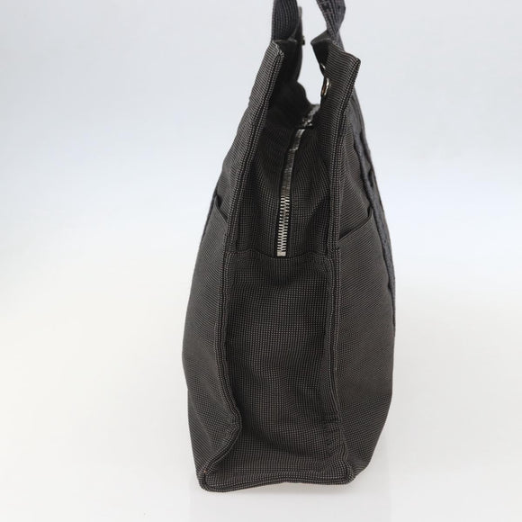 HERMES Her Line Tote Bag Canvas Gray Silver Auth ka1042