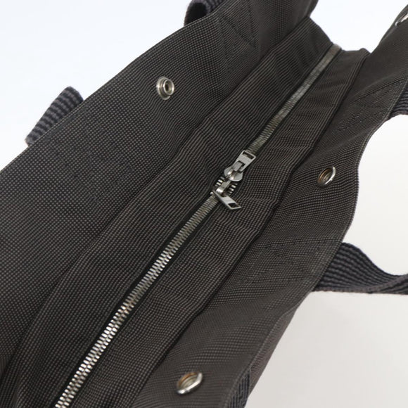 HERMES Her Line Tote Bag Canvas Gray Silver Auth ka1042