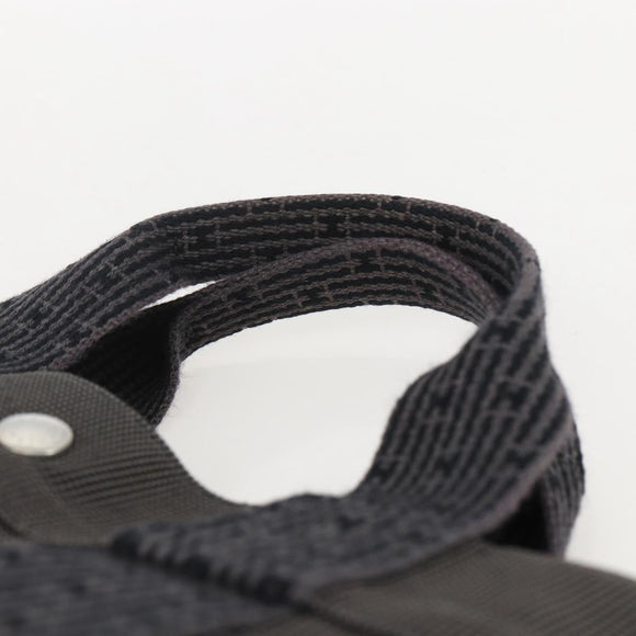 HERMES Her Line Tote Bag Canvas Gray Silver Auth ka1042