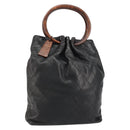 CHANEL Matelasse Hand Bag Leather Black Gold CC Auth ka1043-1