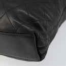 CHANEL Matelasse Hand Bag Leather Black Gold CC Auth ka1043-9