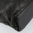 CHANEL Matelasse Hand Bag Leather Black Gold CC Auth ka1043-16