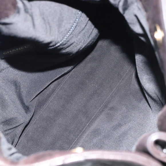 CHANEL Matelasse Hand Bag Leather Black Gold CC Auth ka1043