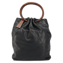 CHANEL Matelasse Hand Bag Leather Black Gold CC Auth ka1043-13