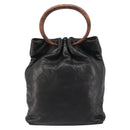 CHANEL Matelasse Hand Bag Leather Black Gold CC Auth ka1043-2