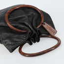 CHANEL Matelasse Hand Bag Leather Black Gold CC Auth ka1043-6