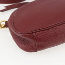 PRADA Shoulder Bag Leather 2way Bordeaux Gold Auth ka1044-16