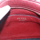 PRADA Shoulder Bag Leather 2way Bordeaux Gold Auth ka1044-18