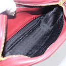 PRADA Shoulder Bag Leather 2way Bordeaux Gold Auth ka1044-11