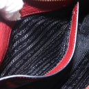 PRADA Shoulder Bag Leather 2way Bordeaux Gold Auth ka1044-21