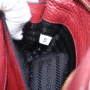 PRADA Shoulder Bag Leather 2way Bordeaux Gold Auth ka1044-12