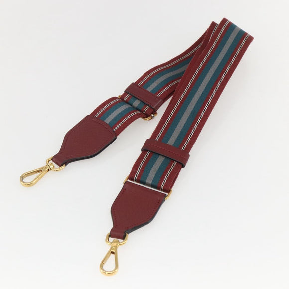 PRADA Shoulder Bag Leather 2way Bordeaux Gold Auth ka1044