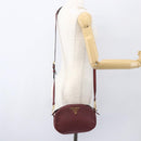 PRADA Shoulder Bag Leather 2way Bordeaux Gold Auth ka1044-24