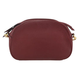 PRADA Shoulder Bag Leather 2way Bordeaux Gold Auth ka1044 - 0