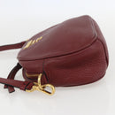 PRADA Shoulder Bag Leather 2way Bordeaux Gold Auth ka1044-3