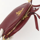 PRADA Shoulder Bag Leather 2way Bordeaux Gold Auth ka1044-6