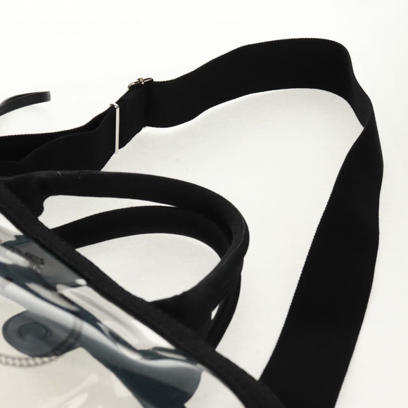 PRADA Hand Bag Vinyl 2way Clear Silver Auth ka1045M